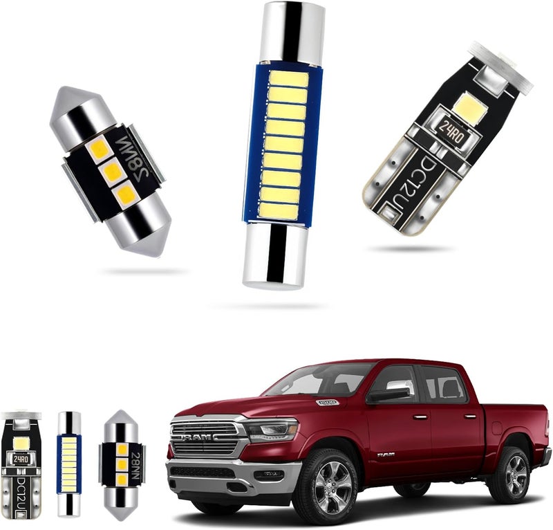 EASY EAGLE LED Interior Car Lights for 2019-2021-Dodge Ram-1500-2500-3500: 12 Piece Kit White LED Light Bulbs - Super Bright 6000K + Install Tool - Image 1